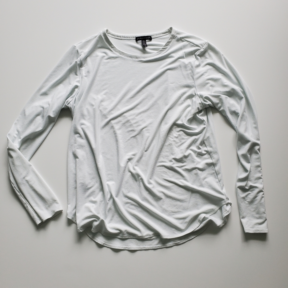 Eileen Fisher Viscose Crew Neck Long Sleeve Shirt